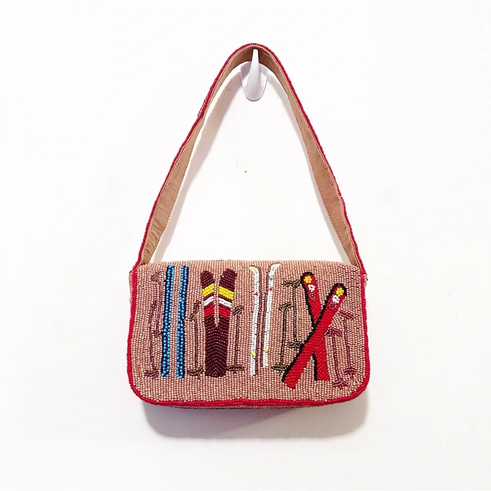 Anthropologie The Fiona Beaded Bag: Winter Icon Edition OG Ski - Picture 6 of 8